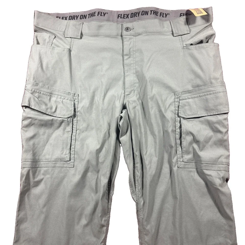 Duluth Trading Pants Mens 48x30 Flex Dry On The Fly Relaxed Fit Cargo Gray NWT